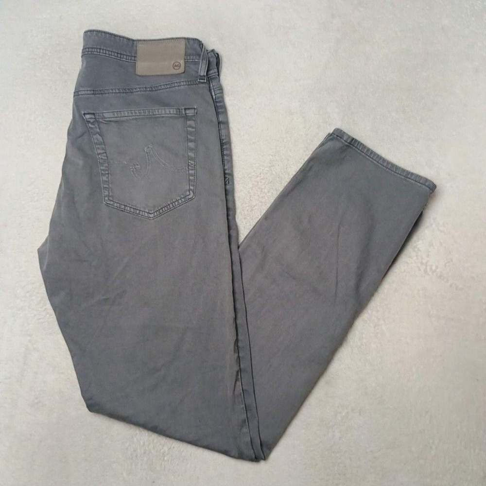 AG Adriano Goldschmied Jeans Men 33x32 Gray Graduate Slim Straight Stone Stretch